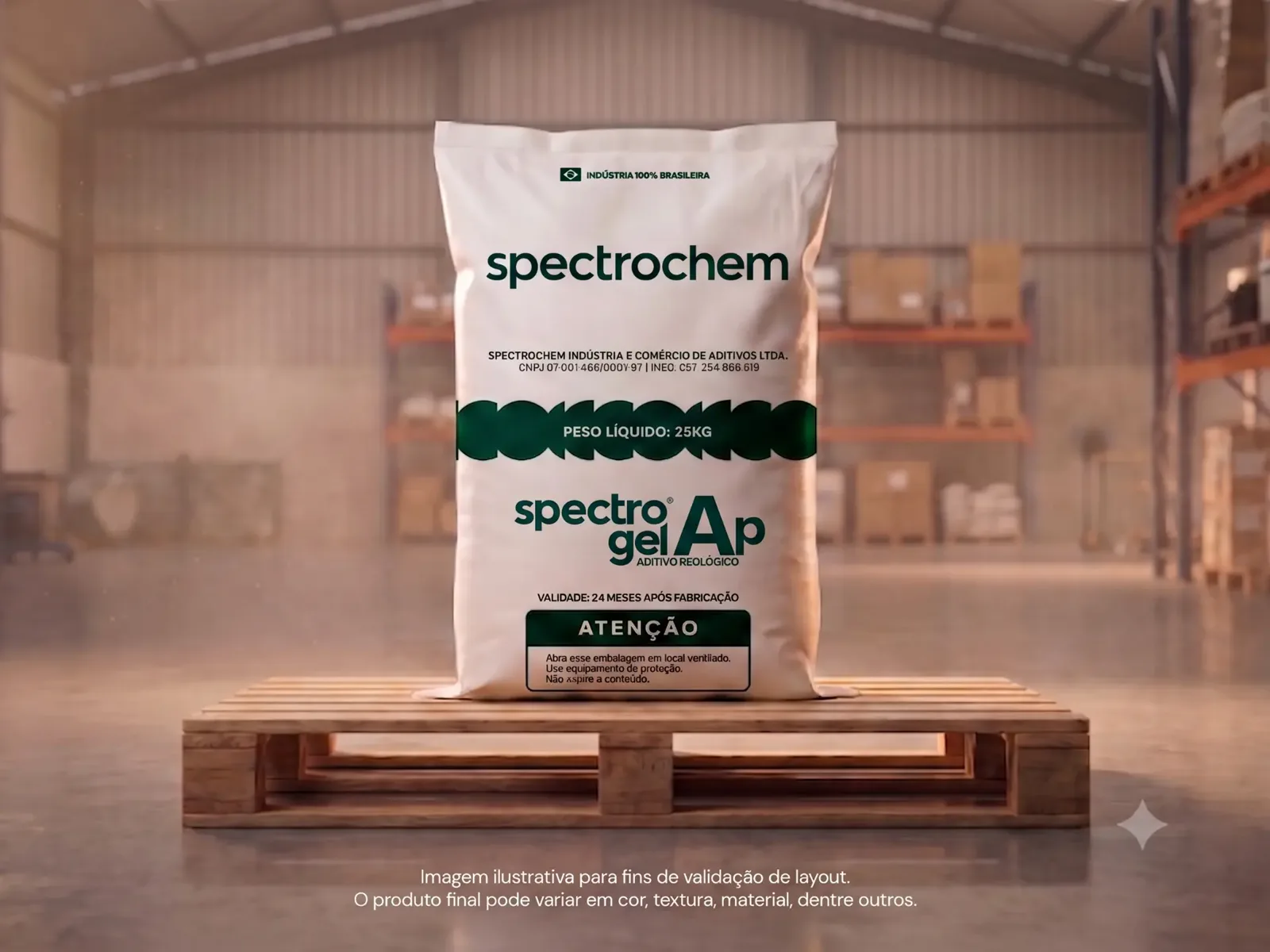 Embalagem de 25 kg do produto Spectrogel AP da Spectrochem